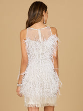 Load image into Gallery viewer, Bridal Cocktail Dress with Feathers