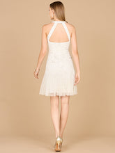 Load image into Gallery viewer, Beaded Halter Neck Bridal Midi Dress