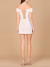 Load image into Gallery viewer, Sleek Off Shoulder Bridal Cocktail Dress | 51176