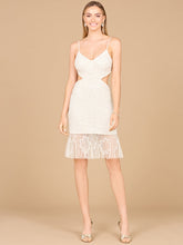 Load image into Gallery viewer, Beaded Cutout Bridal Midi Dress