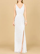 Load image into Gallery viewer, Beaded Bridal Gown with Lace Up Back