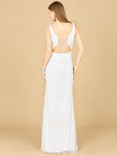 Load image into Gallery viewer, Beaded Bridal Gown with Lace Up Back