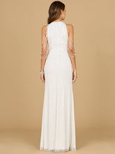 Load image into Gallery viewer, Halter Neck Gown with Fringe