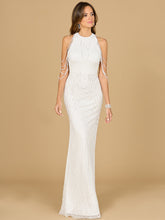 Load image into Gallery viewer, Halter Neck Gown with Fringe