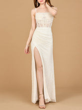 Load image into Gallery viewer, Elegant Corset Gown with Slit