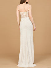 Load image into Gallery viewer, Elegant Corset Gown with Slit