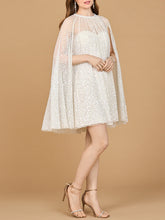 Load image into Gallery viewer, Beaded Bridal Cape Dress | 51192
