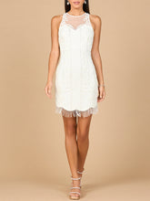 Load image into Gallery viewer, Beaded Bridal Short Dress with Fringe