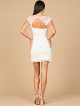 Load image into Gallery viewer, Beaded Bridal Short Dress with Cap Sleeves