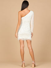 Load image into Gallery viewer, One Sleeve Beaded Cocktail Dress with Fringe