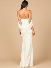 Load image into Gallery viewer, Beaded Gown with Cape Detail