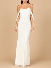 Load image into Gallery viewer, Beaded Gown with Cape Detail