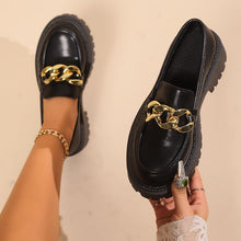 Load image into Gallery viewer, Women's Retro Round-Toe Chunky Heel Patent Leather Loafers | Slip-On Block Heel Shoes