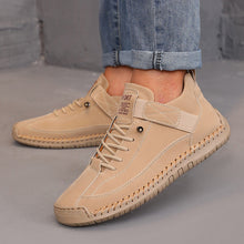 Load image into Gallery viewer, Hand-Stitched Leather Boots for Men &amp; Women - Casual Outdoor Lace-Up Boots with Rubber Sole