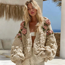 Load image into Gallery viewer, Women's Skin-friendly, Anti-pilling Knitted Cardigan With A Round Neckline, Loose Fit, And Long Length