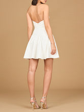 Load image into Gallery viewer, Bridal Strapless A-line Cocktail with Fingerless Gloves
