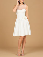 Load image into Gallery viewer, Illusion Neck Bridal Midi Dress