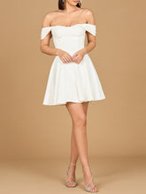Load image into Gallery viewer, Off Shoulder, A-line Bridal Short Dress