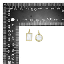 Load image into Gallery viewer, Mop Mother of Pearl Gold Coin Square Pendant Charm,Sku#LX597