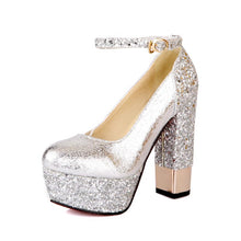 Load image into Gallery viewer, Women's Retro Patent Leather Buckle Platform Heels | Chunky Thick Heel Shoes