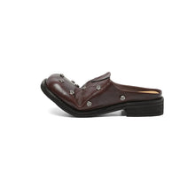 Load image into Gallery viewer, Full Grain Leather Studded Mules