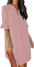 QACOHU women's V neck cocktail dress
