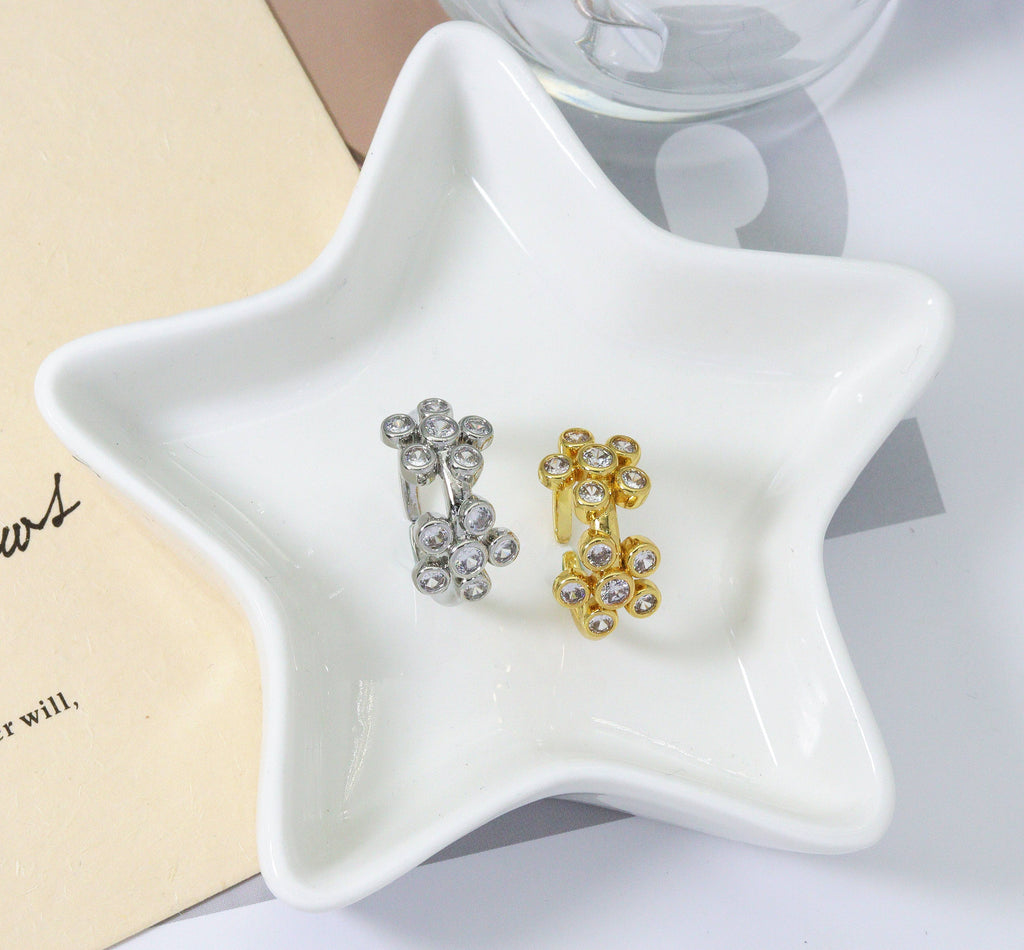 CZ Flower Adjustable Ring, Sku#B184
