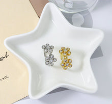 Load image into Gallery viewer, CZ Flower Adjustable Ring, Sku#B184