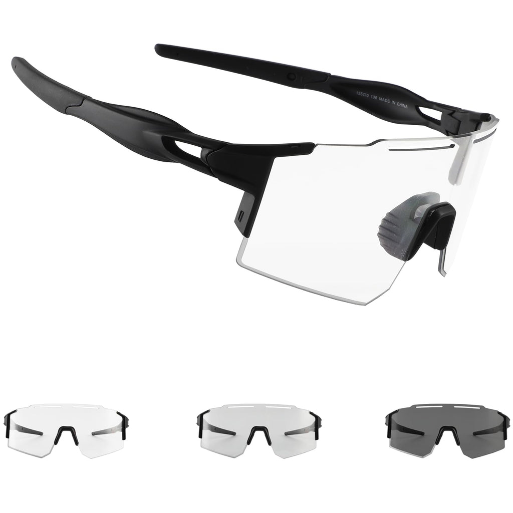 OULAIQI Cycling Sunglasses Polarized Sunglasses for Cycling Men Women with 1 Lens or 3 Interchangeable Lens Baseball Glasses
