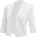 Women's 3/4 Sleeve Cropped Cardigan Sweater jacket Short Shrugs for dresses