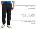 Hanes Men's EcoSmart Sweatpants, Athletic Lounge Pants with Pockets, Open Hem Bottom, Fleece Pants