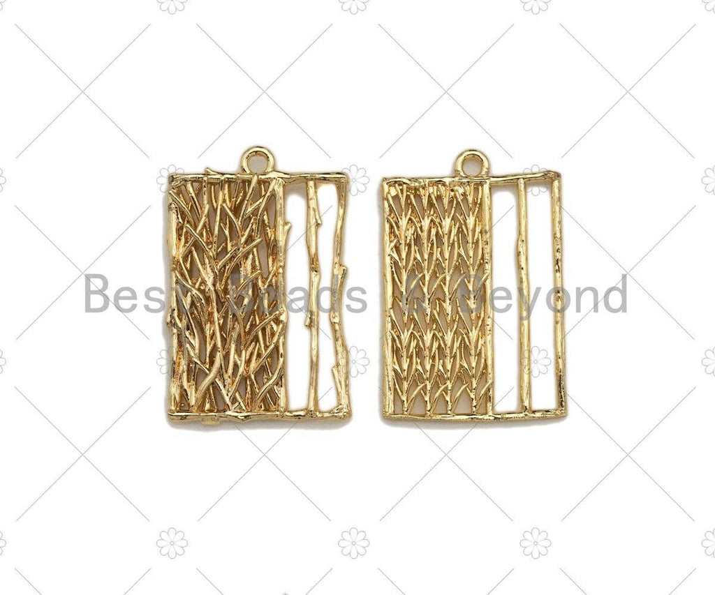 Filigree Gold Lacy Charm, Star/Square/Rectangular Shape Brushed Gold Twisted Wire Charm Pendants for Earrings necklace making, sku#CP08
