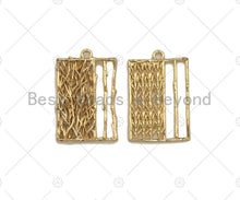 Load image into Gallery viewer, Filigree Gold Lacy Charm, Star/Square/Rectangular Shape Brushed Gold Twisted Wire Charm Pendants for Earrings necklace making, sku#CP08