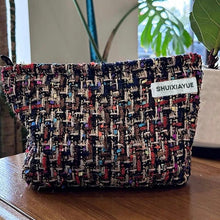 Load image into Gallery viewer, Floral Storage Pouch - Premium Cotton Cosmetic Bag with Nylon Lining
