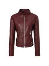 Load image into Gallery viewer, Plus-size Womens Slim-fit Stand-up Collar Jacket