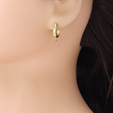 Load image into Gallery viewer, Plain Gold Oval Shape Everyday Hoop Earrings, Sku#LD742