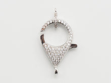 Load image into Gallery viewer, CZ Micro Pave Teardrop Lobster Claw Clasp, Cubic Zirconia Pa