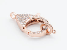 Load image into Gallery viewer, CZ Micro Pave Teardrop Lobster Claw Clasp, Cubic Zirconia Pa