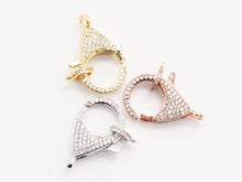 Load image into Gallery viewer, CZ Micro Pave Teardrop Lobster Claw Clasp, Cubic Zirconia Pa