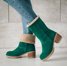 Load image into Gallery viewer, Premium Suede Snow Boots Women - Mid-Tube Thick Heel Winter Boots