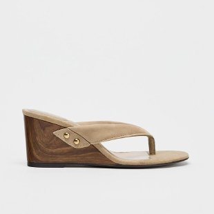 Women's Lightweight Outdoor Sandals – Casual Round Toe PU Slides | Black & Beige