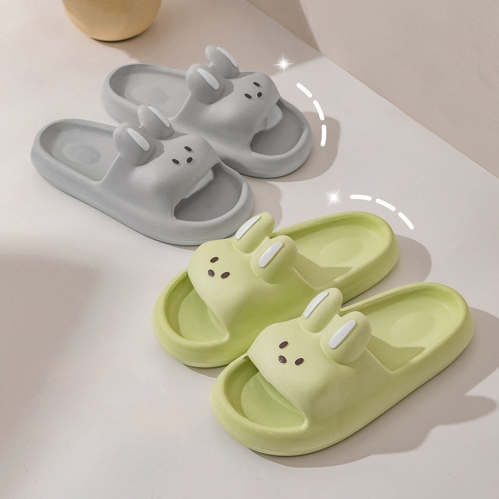 Women's Non-Slip Indoor Slippers - Soft Cushioned EVA Bathroom Slippers with Cute Rabbit Design