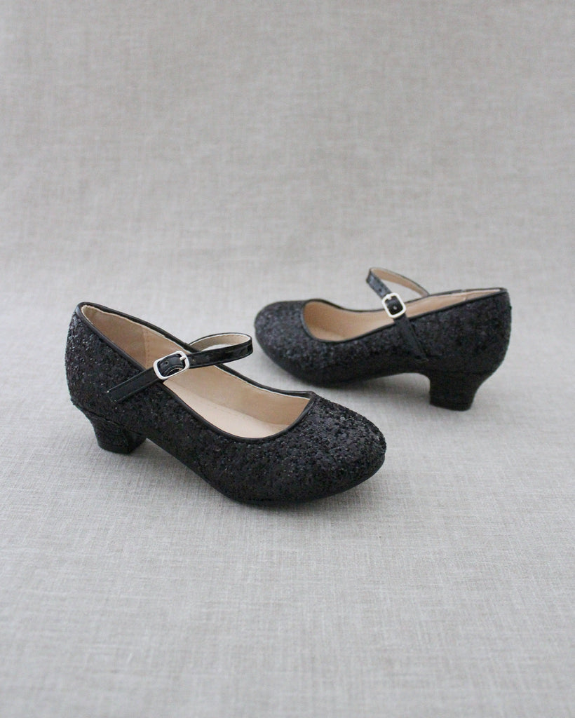 Rock Glitter Mary Jane with Glitter Heels for Girls