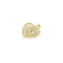 Load image into Gallery viewer, CZ Gold Filigree Fe Heart Charm, Sku#LK912