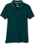French Toast Women's Juniors' Short Sleeve Stretch Pique Polo Shirt