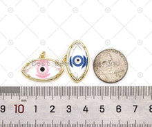 Load image into Gallery viewer, Colorful Enamel Evil Eye Shape Pendant, 18K Gold Filled Glass Quartz Charm, Necklace Bracelet Charm Pendant,Sku#FH183