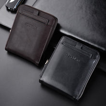 Load image into Gallery viewer, Men's Retro Multi-Card Zipper Wallet – PU Leather Slim Bifold with Coin Pocket