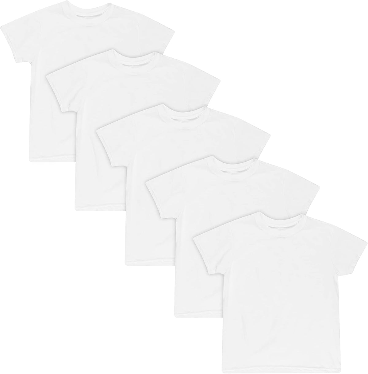 Hanes Boys’ Undershirt, EcoSmart White T-Shirts for Boys, Short Sleeve Shirts, 5 or 10- Pack