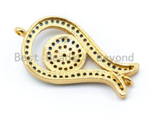 Load image into Gallery viewer, CZ Micro Pave Tulip Flower with Evil Eye Charm/Pendant,15x28mm,sku#M65