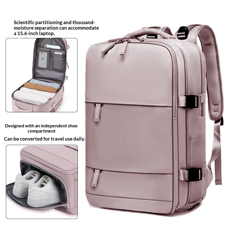 Men's Waterproof Laptop Backpack | Travel & Business Nylon Bag with Dry-Wet Separation